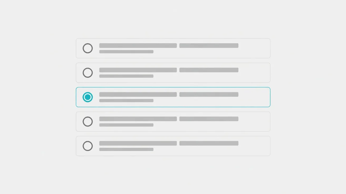 Schematic status board with five system rows, four in calm grey and one row flagged in a different colour.